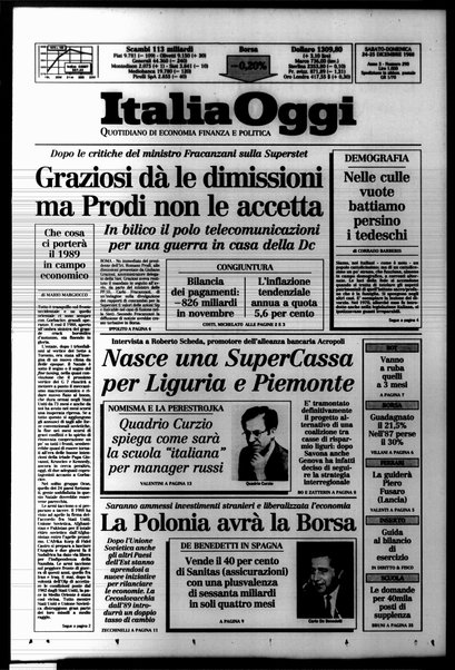 Italia oggi : quotidiano di economia finanza e politica